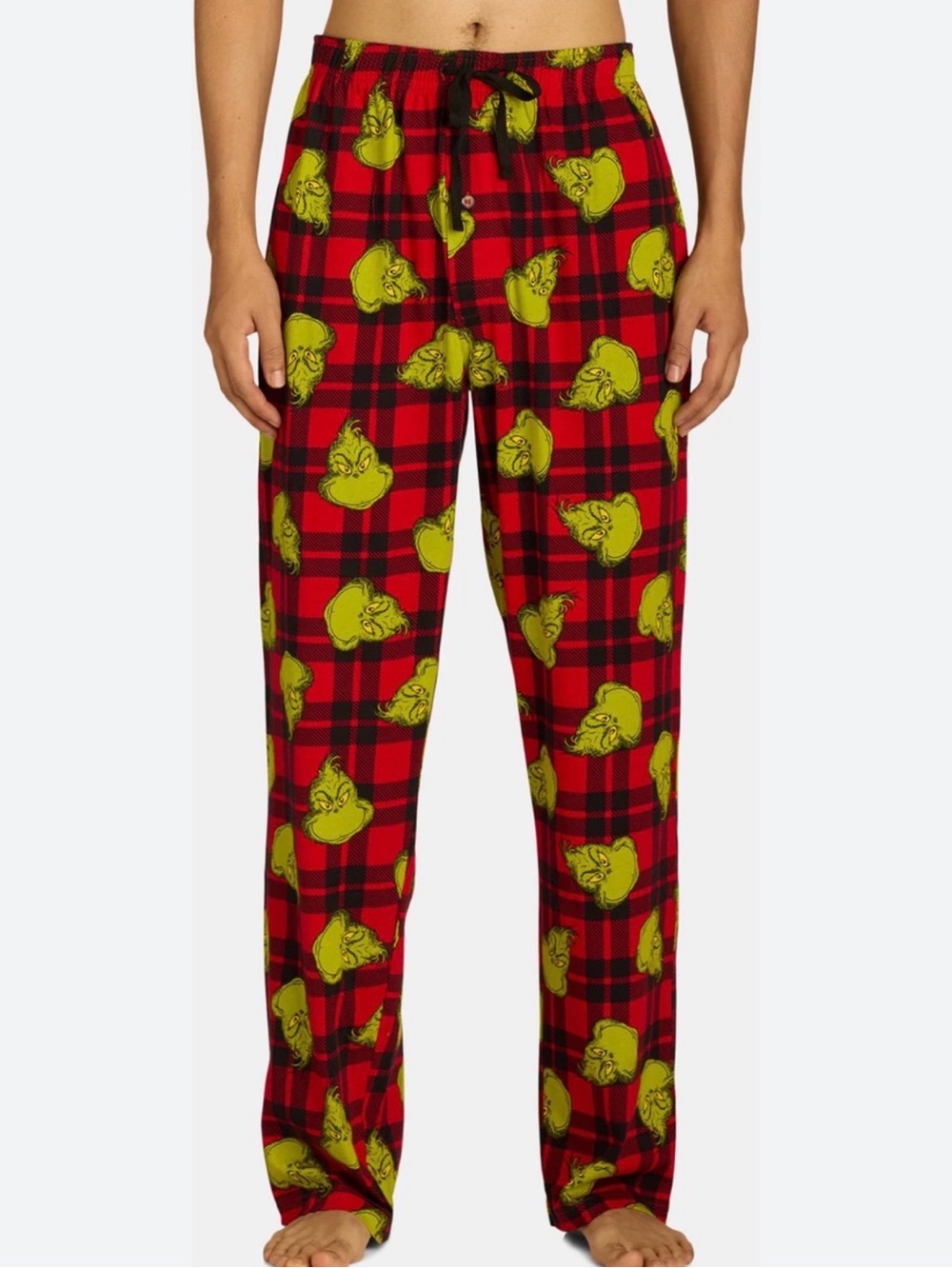 VGUC- Dr. Seuss ‘The Grinch’ 100% Cotton Buffalo Plaid Flannel Pajama Pants